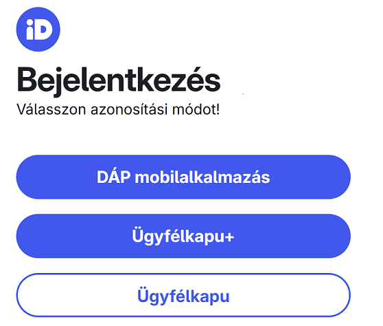 Ügyfélkapu+ átállás / DÁP alkalmazás